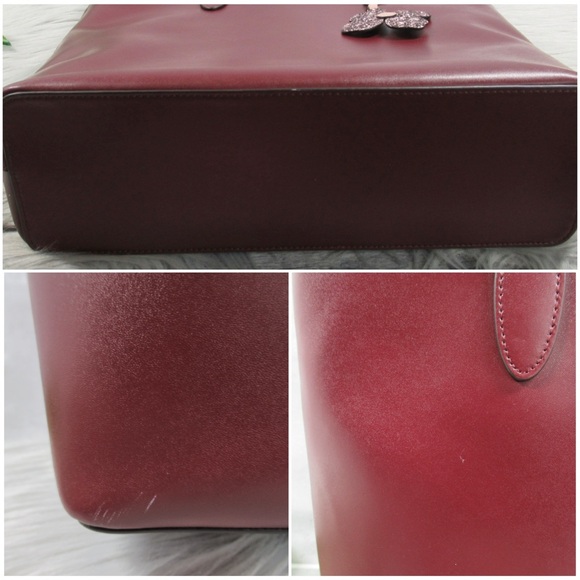 KATE SPADE Kerri Medium Smooth Leather Top Zip Tote Bag in Burgundy - Picture 10 of 13